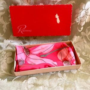 Vintage Vera Pink Scarf Made in Japan floral excellent vintage condition boxed